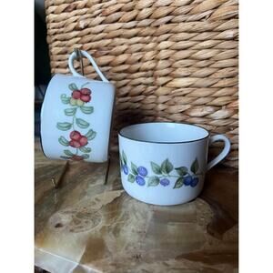 Pair of Berry Hand painted cups